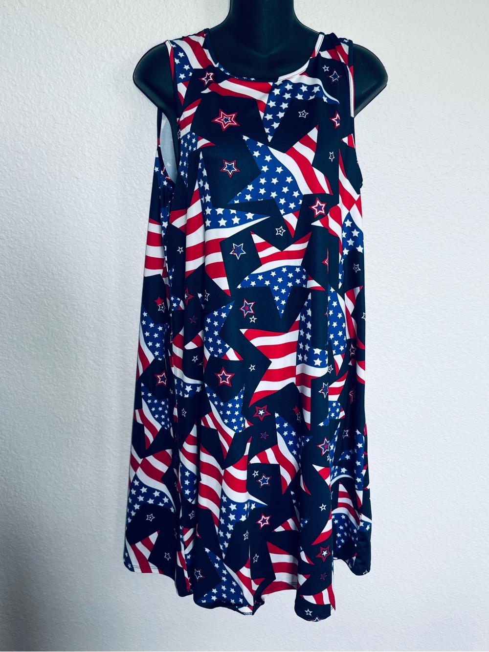 American Flag Patriotic Stars Dress Works Summer Dress S